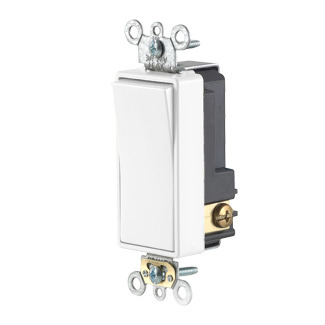 56021-2W Decora Plus Self-Grounding Standard Low Voltage AC Quiet Switch, 24 V AC/DC, 3 A, SPST Contact