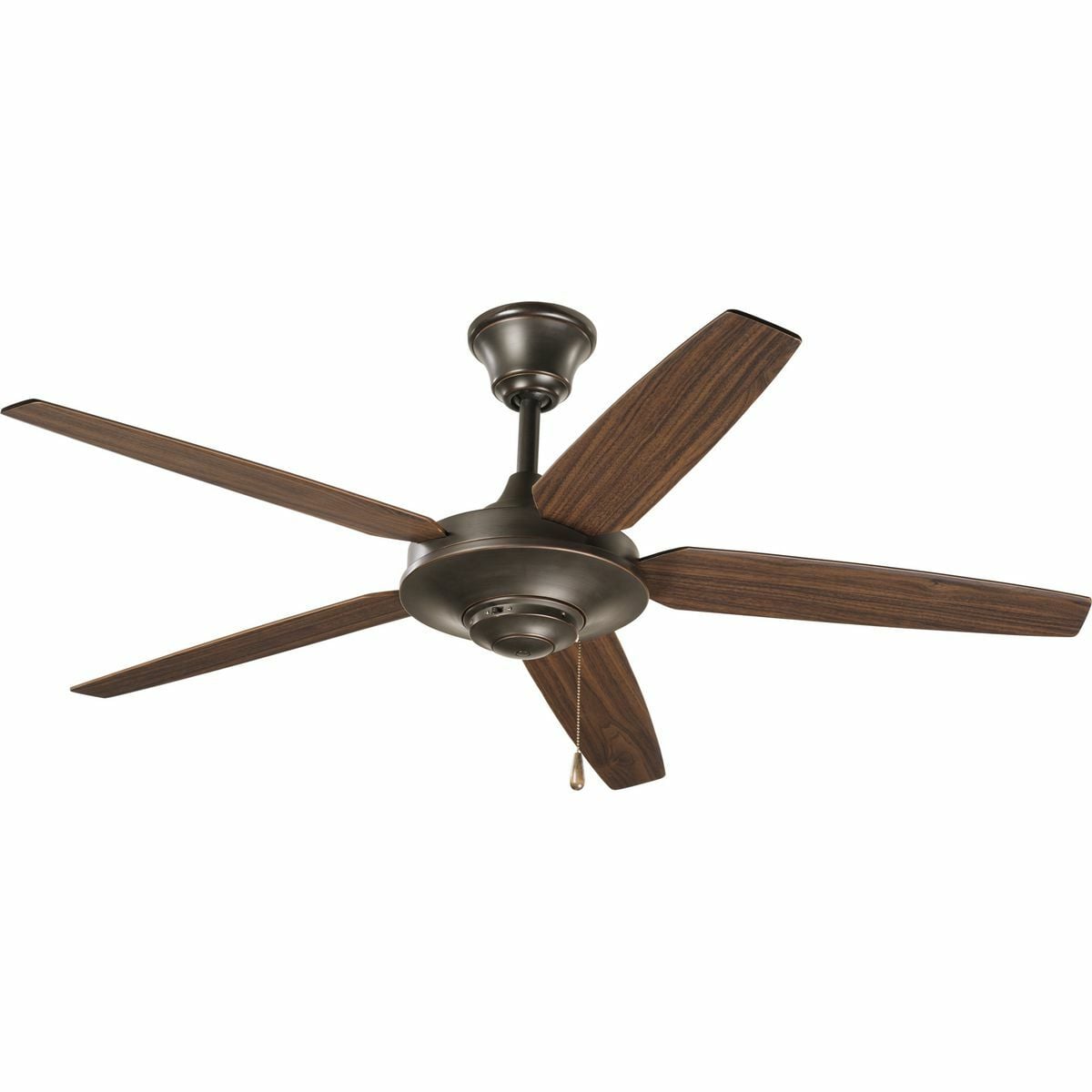 P2530-20 Pre-Wired Transitional Ceiling Fan With (5) Reversible Medium Cherry/Classic Walnut Blades, 12 deg Blade Pitch, Steel Housing, Fiberboard Blade, 4716 cfm Flow Rate