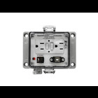 PANEL INTERFACE CONNECTOR WITH USB TYPE B/F TO USB TYPE B/M WITH 6' FT INTEGRATED CABLE AND RJ45, PANEL MOUNT HOUSING, UL TYPE 4; GFCI DUPLEX INSIDE OUTLET