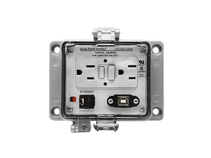 P-P15R2-K3RF0 Bulkhead Panel Interface Connector, Aluminum Housing