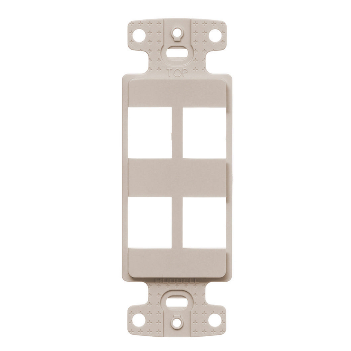 NS614LA Standard Unloaded Decorator Keystone Frame, 1 Gangs, 4 Ports, High-Impact Thermoplastic, Light Almond, For Use With Multimedia Jack
