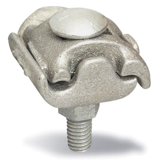 PAA69 Blackburn 2-Conductor Type PAA Dual Rated Parallel Groove Clamp, ACSR/Aluminum/Copper/Solid/Stranded Conductor, 8 to 1/0 AWG Main/Run, 8 to 1/0 AWG Tap, 3/8 in Bolt, Aluminum