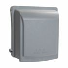 Eaton Crouse-Hinds series extra duty while-in-use cover, Gray, 3.125" deep, Die cast aluminum, Vertical, 55:1 configuration, Two-gang