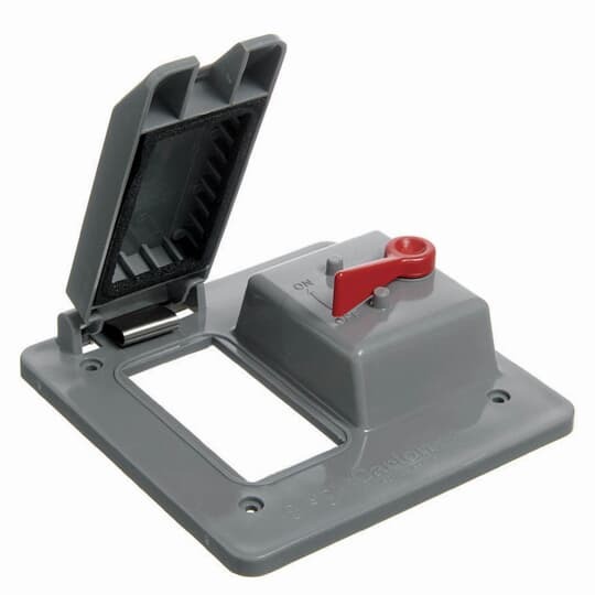E9G2GTN-CAR Carlon Non-Metallic Weatherproof Receptacle Box Cover, 4.82 in L x 4.82 in W x 1.82 in D