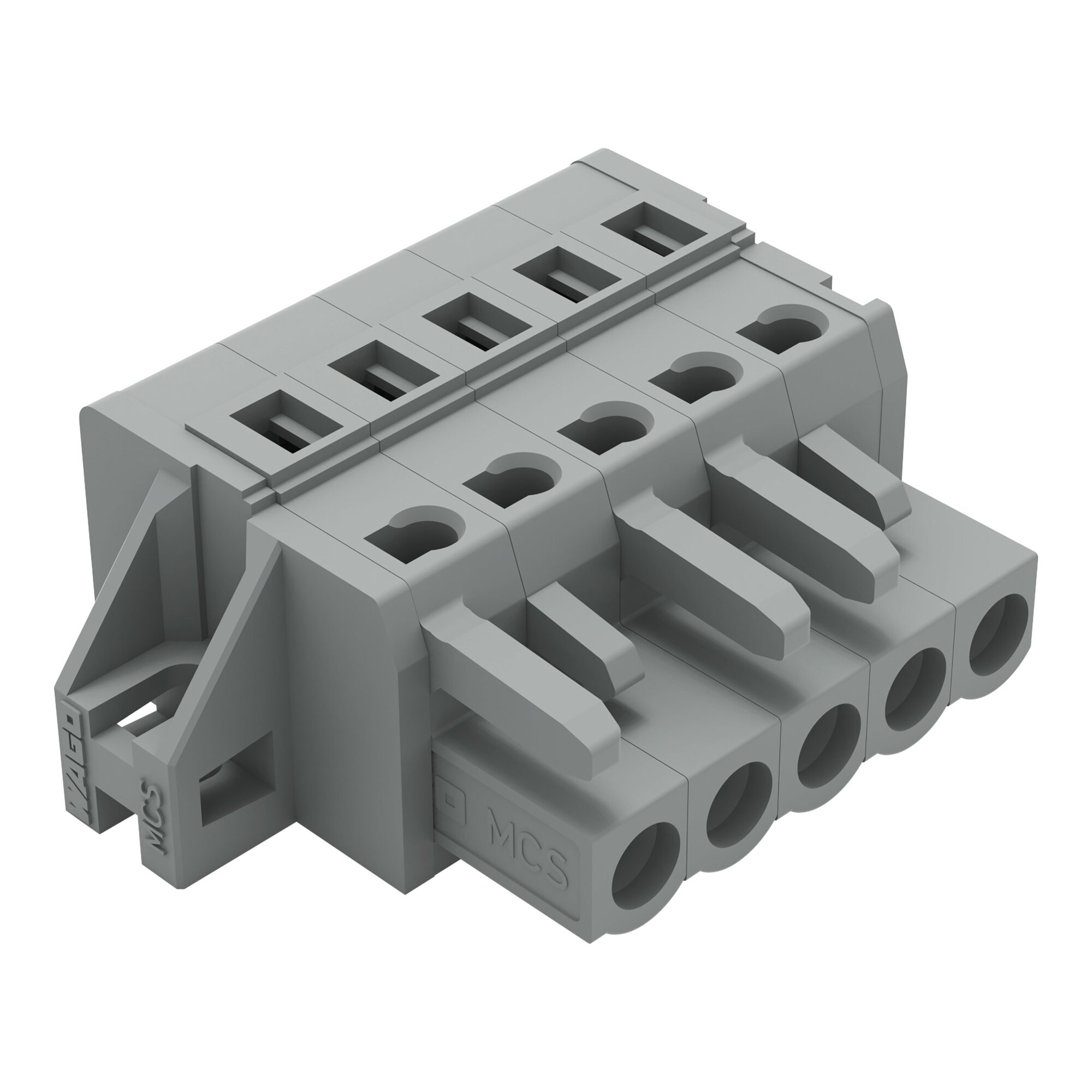 231-105/031-000 Operating Tool 1-Conductor Female Connector, 630 V, 16 A, 28 to 12 AWG Wire, 5 Poles, Panel Mount