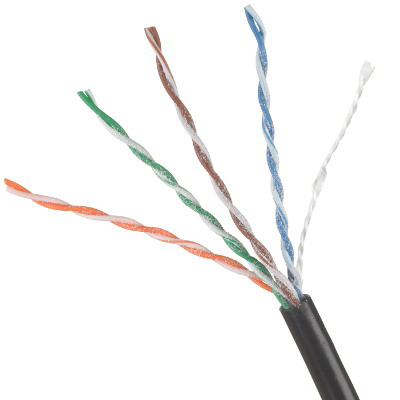 24/4PR CAT 5E DIRECT BURIAL CABLE - 1000 FT REEL - BLACK