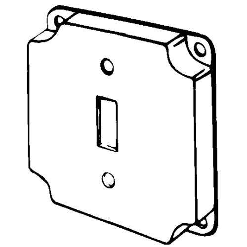 8361 Raised Electrical Box Cover, 4 in L x 4 in W x 1/2 in D, Toggle Switch Cover, Steel