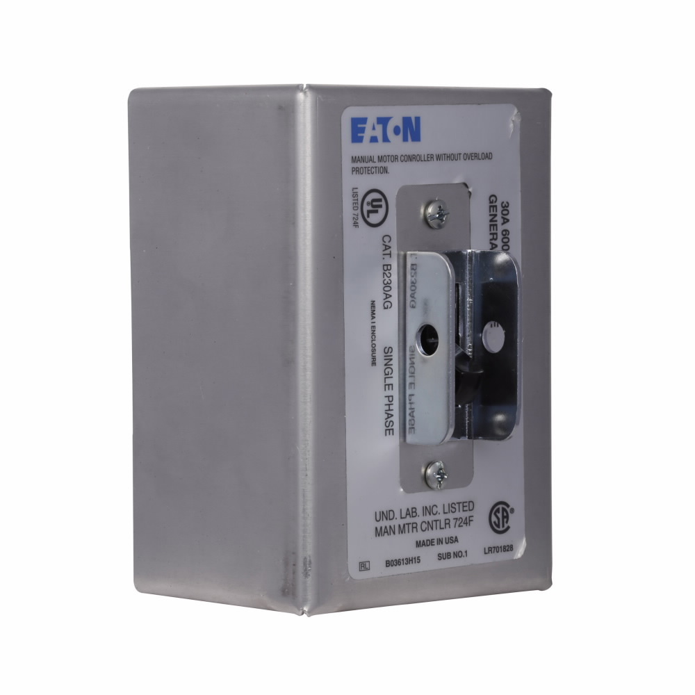 B230BND Non-Reversing Manual Motor Control Switch, 120 to 600 V AC, 30 A, 15 hp