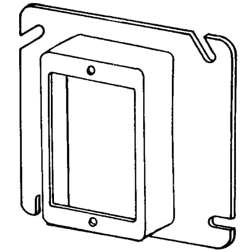 8485 1-Device Raised Electrical Box Cover, 4-11/16 in L x 4-11/16 in W x 3/4 in D, Steel