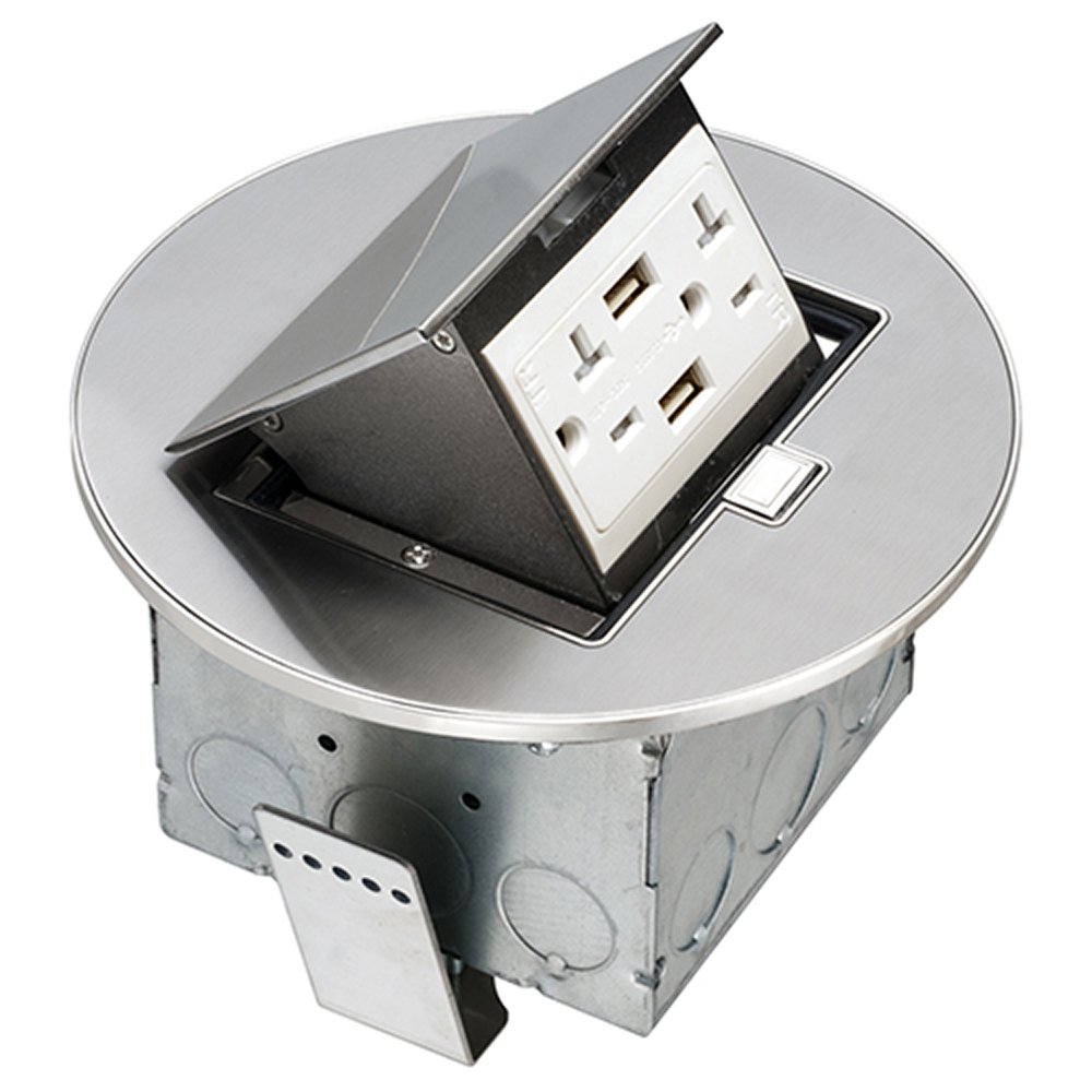 FLBT4465USS Countertop Box Kit, 1 Gang, Stainless Steel