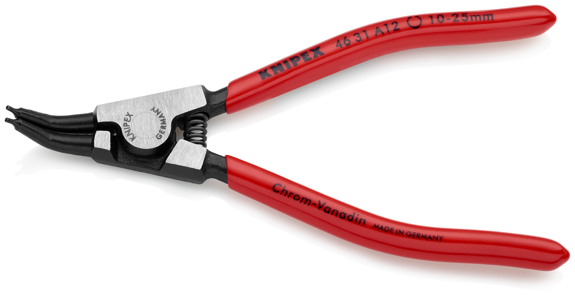External 45° Angled Snap Ring Pliers-Forged Tips, 5 1/2 in., Plastic coating, 3/64 in. Tips