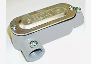 LR-42CGC Bridgeport 5 Series Type LR Combination Conduit Body With Cover and Gasket, 3/4 in Hub, 85 Form, 7.2 cu-in Capacity, Aluminum, Enamel Coated