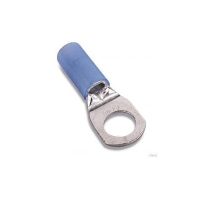 RE717 Sta-Kon RE Series Insulated Ring Terminal, 6 AWG Conductor, 1.65 in L, Brazed/Overlapped Seam Barrel, Copper, Blue