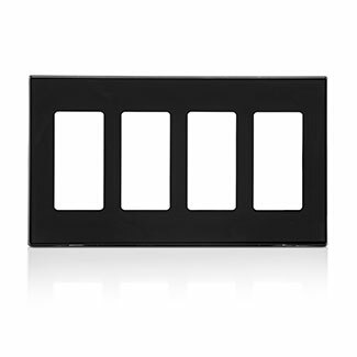 80312-SE Decora Plus Screwless Standard Size Wall Plate, 4 Gangs, 8.18 in W x 4.61 in H, Polycarbonate, Black