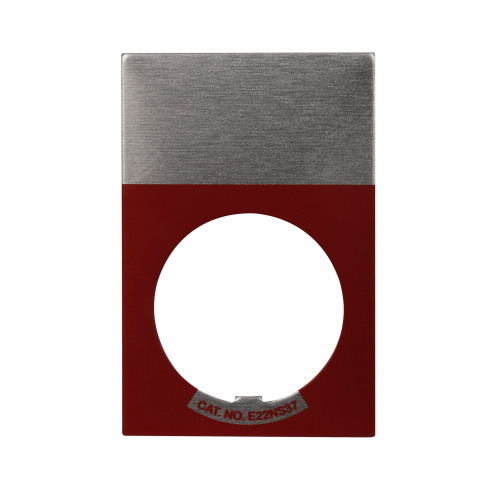 E22NS42 Standard Legend Plate With Plastisol Backing, 0.05 in H x 1 in W, Square Plate, Aluminum, Black Field