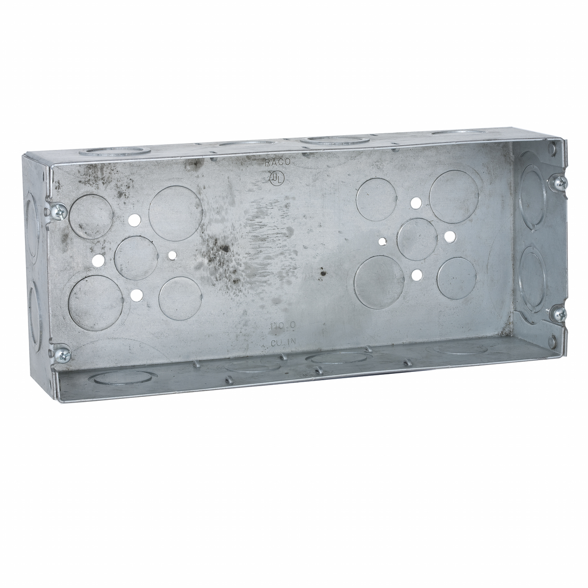 943 Gang Box, Steel, 110 cu-in Capacity, 4 Gangs, 22 Knockouts