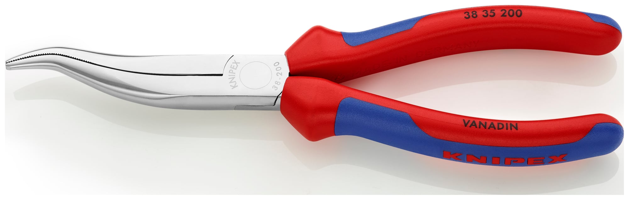 Long Nose Pliers without Cutter-S Shape, 8 in., Multi-Component