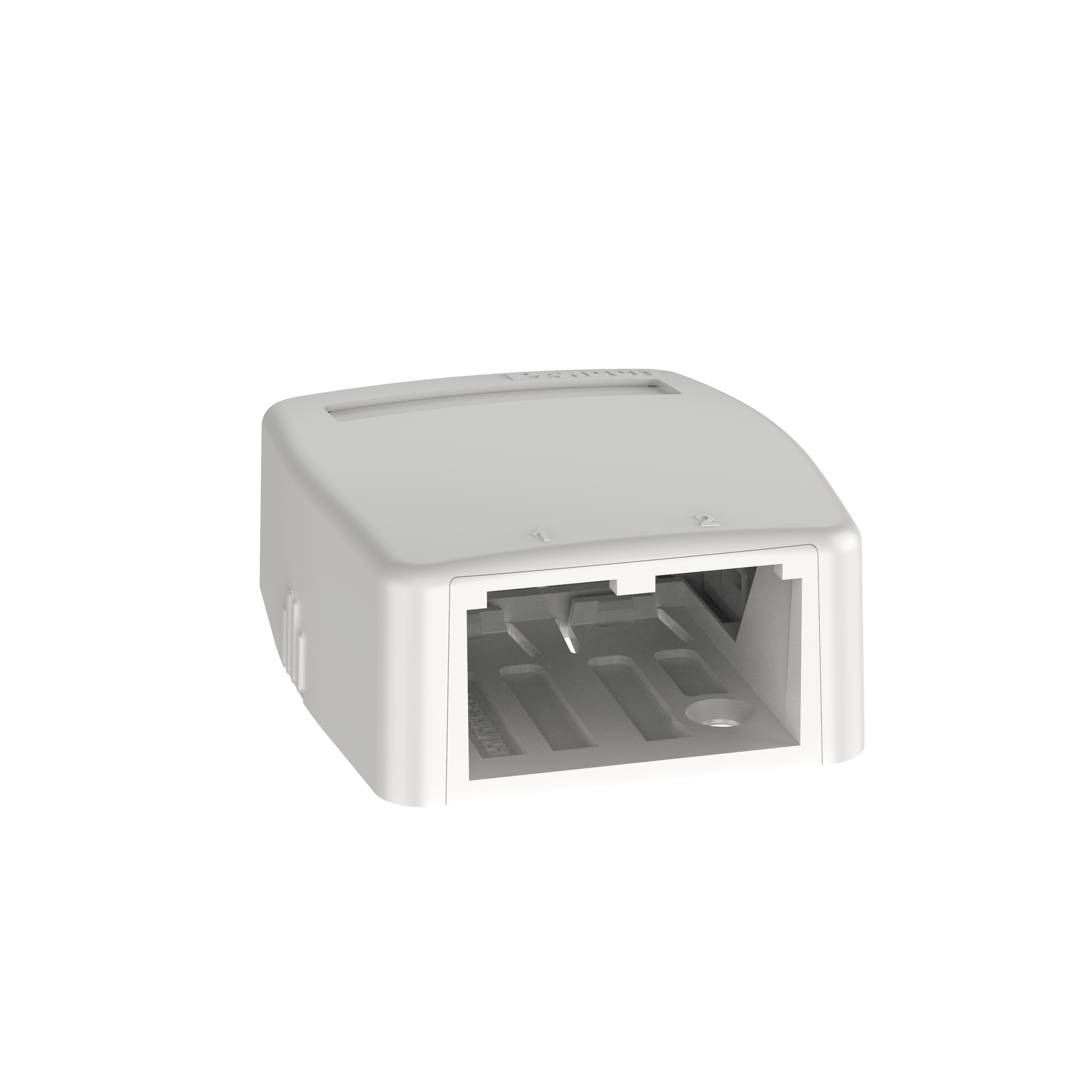 CBXQ2WH-A Mini-Com PanNet 2-Port Quick Release Surface Mount Box, Mini-Com, Surface Mount, ABS