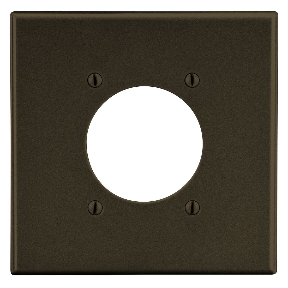 PJ703 Mid-Size Non-Metallic Wall Plate, 2 Gangs, 5 in W x 4.94 in H, Polycarbonate Thermoplastic, Brown