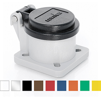 16S31-UR Rhino-Hide Cam Type Panel Receptacle Enclosure With Automatic Closing Lid, For Use With Male/Female Panel Mount Receptacle, Thermoplastic, Red
