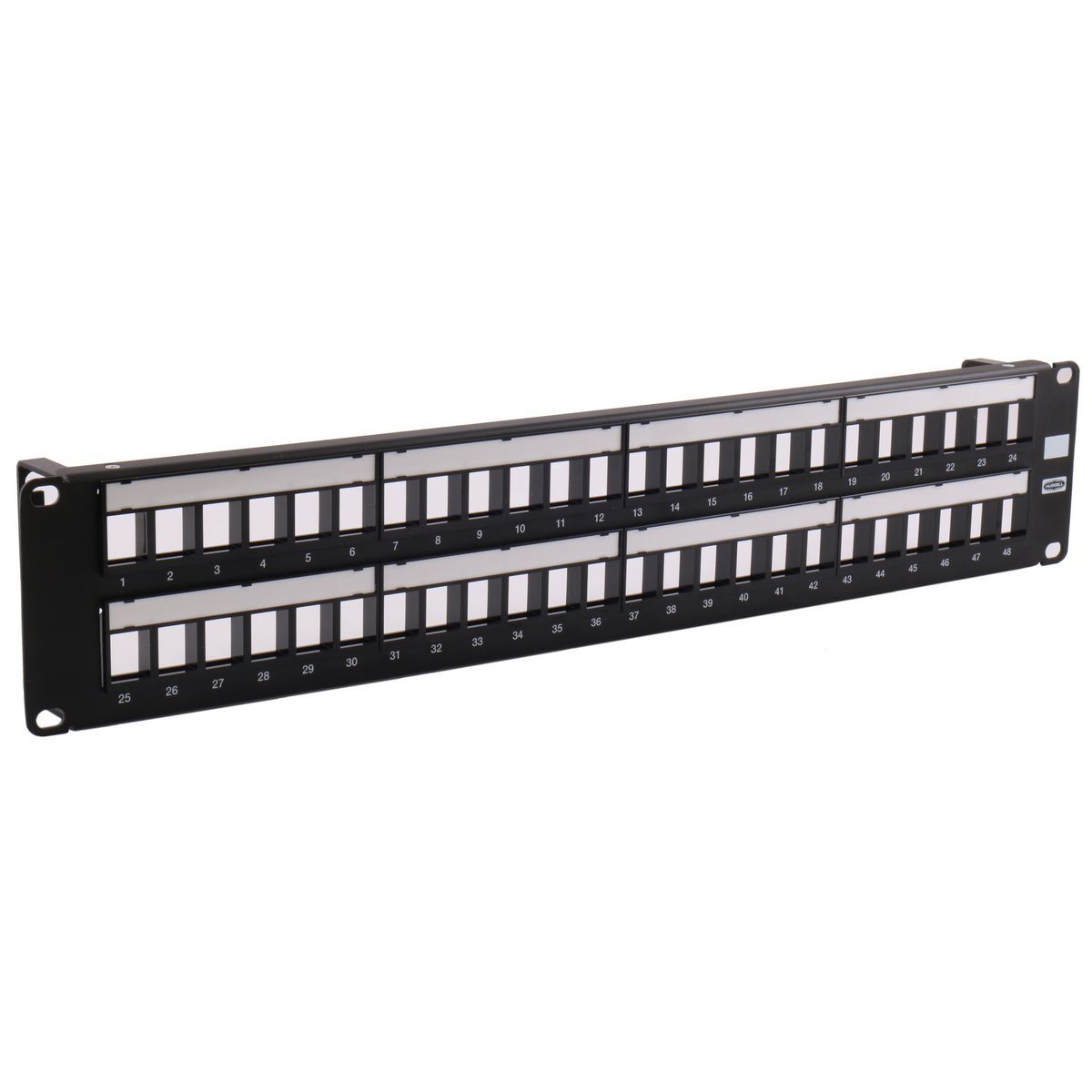 HPJ48 2U Standard Unloaded Jack Patch Panel, 48 Ports, 19 in W x 1-3/4 in H Terminal, Composite