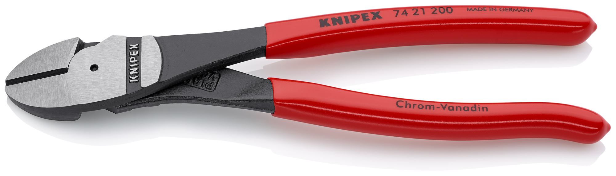 High Leverage 12° Angled Diagonal Cutters, 8 in., Plastic Coating