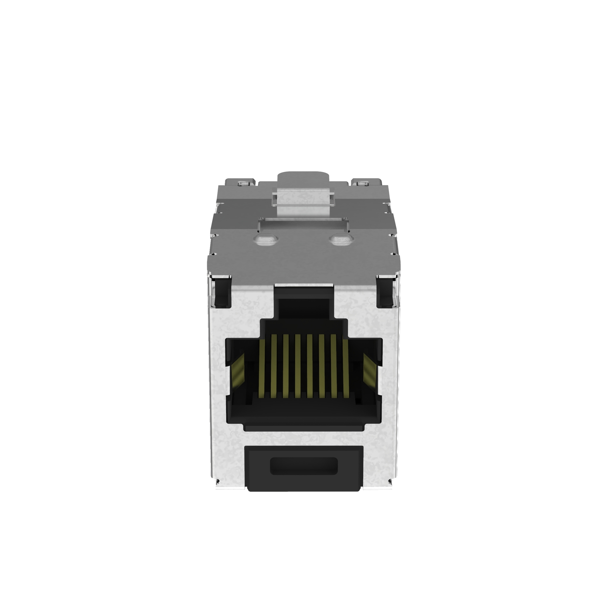 CJS6X88TGY 10Gig PanNet TX6A 8-Position 8-Wire Universal Shielded Jack Module, Cat 6A RJ45/Mini-Com Module, Surface Mount, 1 Port, ABS/Tin Plated Over Phosphorous Bronze, Black