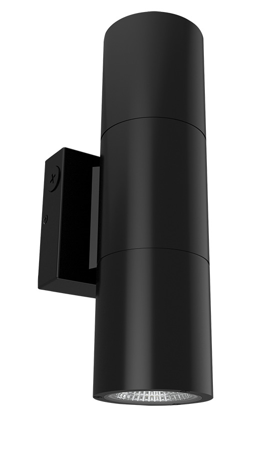 CD34FA4W-20-508-KC CD34FA Cylinder Sconce, 20 W Fixture, 120 to 277 V AC, Black Housing