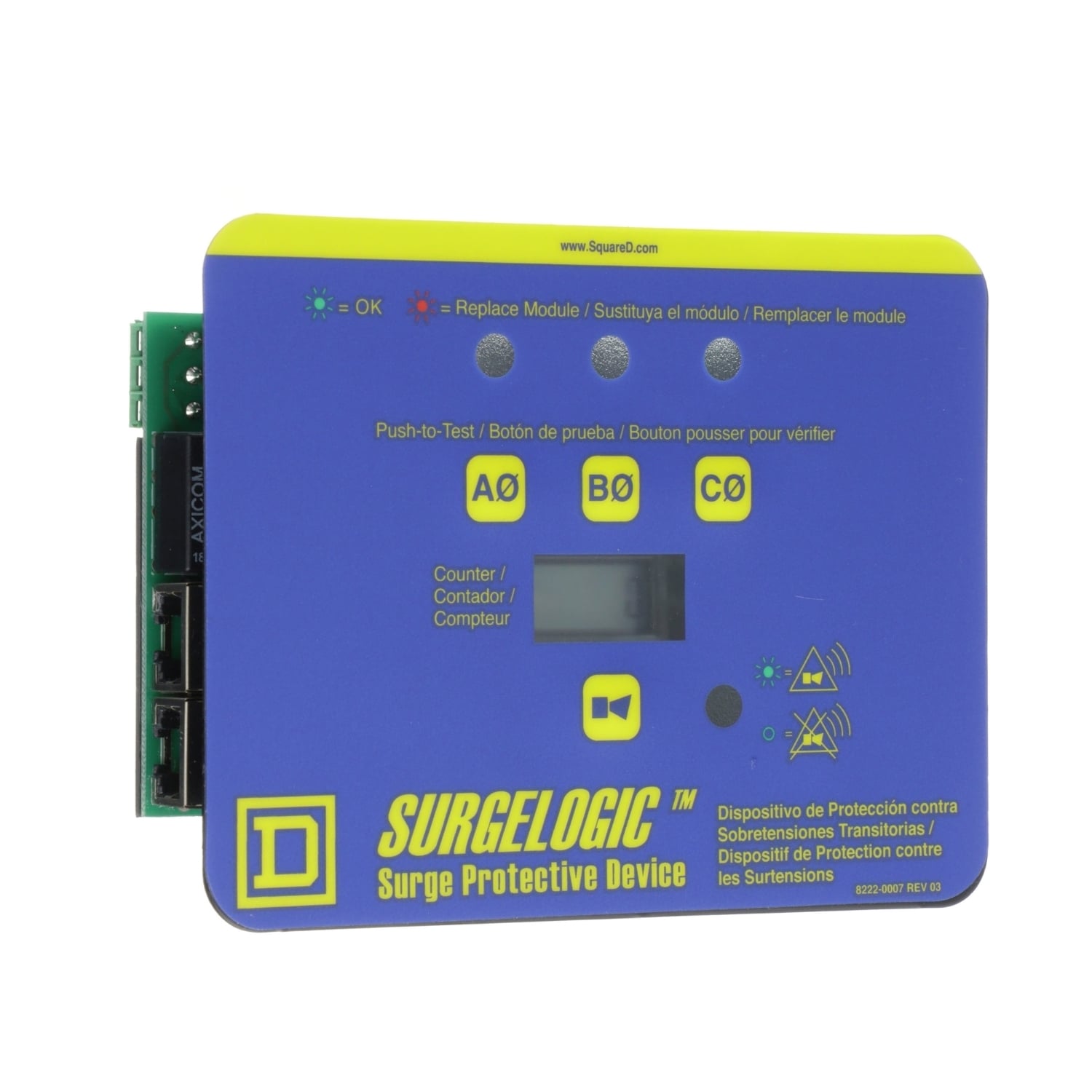 TVS6DSPHC 1-Phase Horizontal Diagnostic Display Kit, For Use With Surgelogic IMA Series Surge Protective Device, 120/240 V AC, 6 Input, 320/480 kA Short Circuit Rating, 50/60 Hz, -4 to 149 deg F Operating