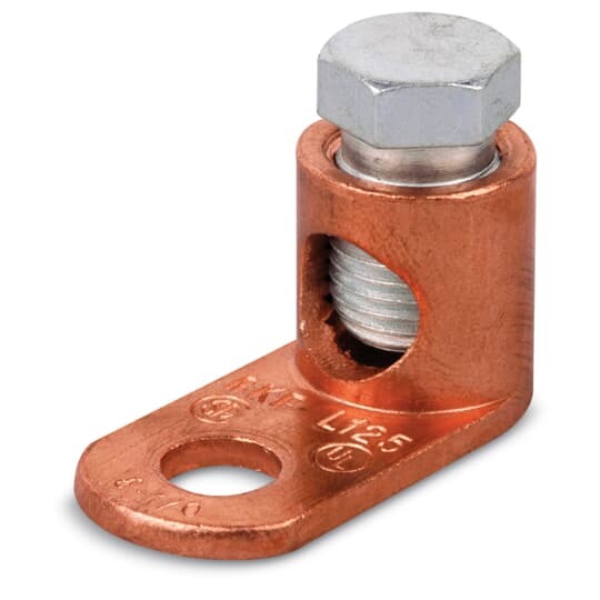 L400H Blackburn Type L Compact Mechanical Connector, 4/0 AWG to 500 kcmil Stranded Copper Conductor, 9/16 in Stud, 1 Bolt Holes, Copper