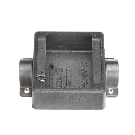 CIFSC-2G-3/4 Iberville Type FSC Shallow Style Weatherproof Device Box, Cast Aluminum, 26 cu-in Capacity, 2 Gangs, 2 Outlets, 1 Knockouts, 4-3/8 in L x 4-11/16 in W x 1-7/8 in D