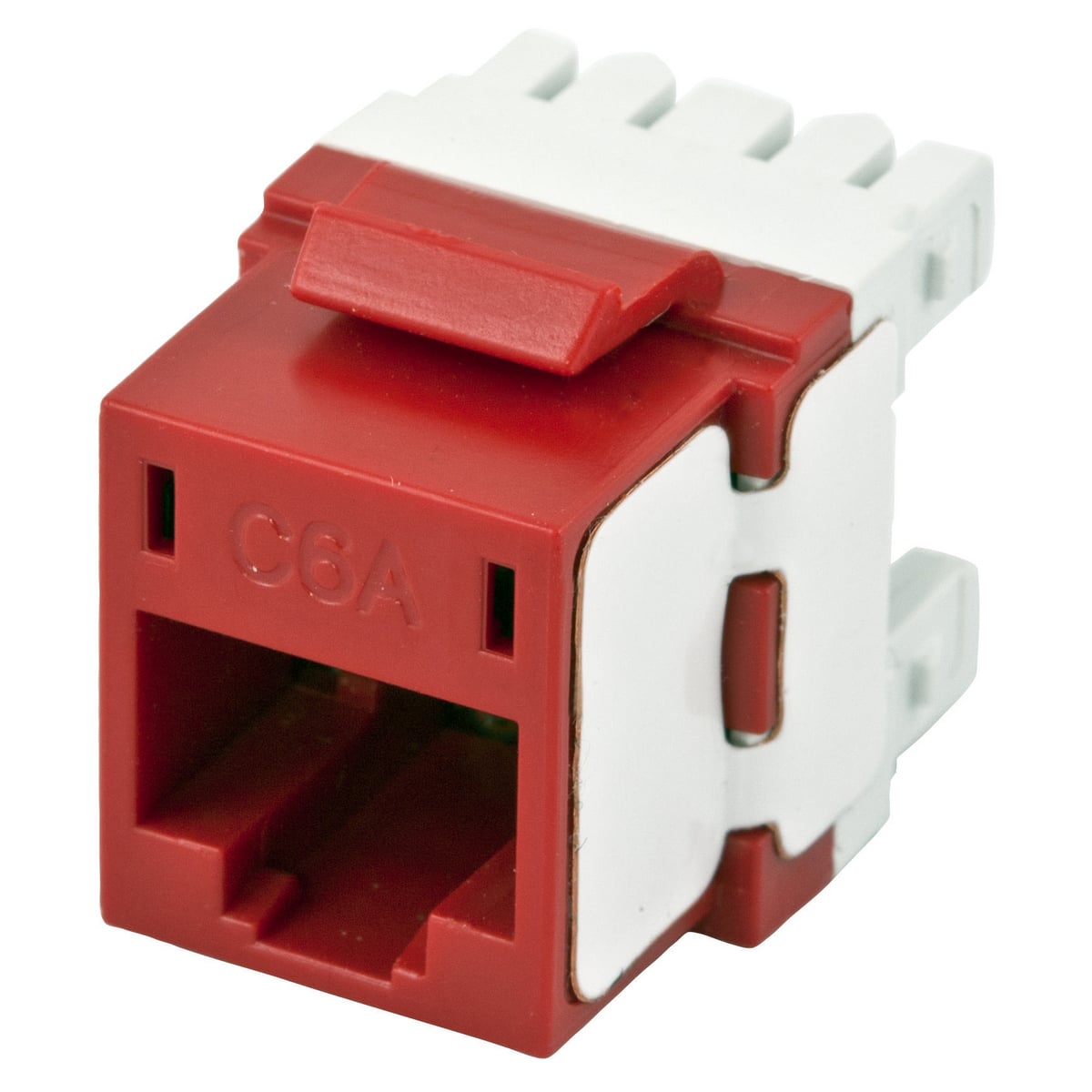 HJ6AR Ascent Standard Universal Jack, Cat 6a Module, Snap-Fit Mount, Red