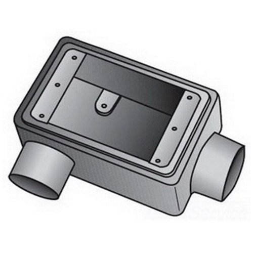 FDR175 Type FD Deep Heavy Duty Device Box With Internal Ground Screw, Feraloy Iron Alloy, 28 cu-in Capacity, 1 Gangs, 2 Outlets, 2 Knockouts, 4-11/16 in H x 2-15/16 in W x 3-1/16 in D