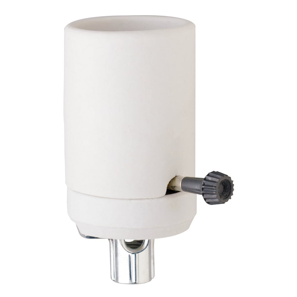 8601 Mogul base, porcelain, removable turn knob, 2 circuits, hickey tapped 1/4-inch IPS x 7/8-inch high