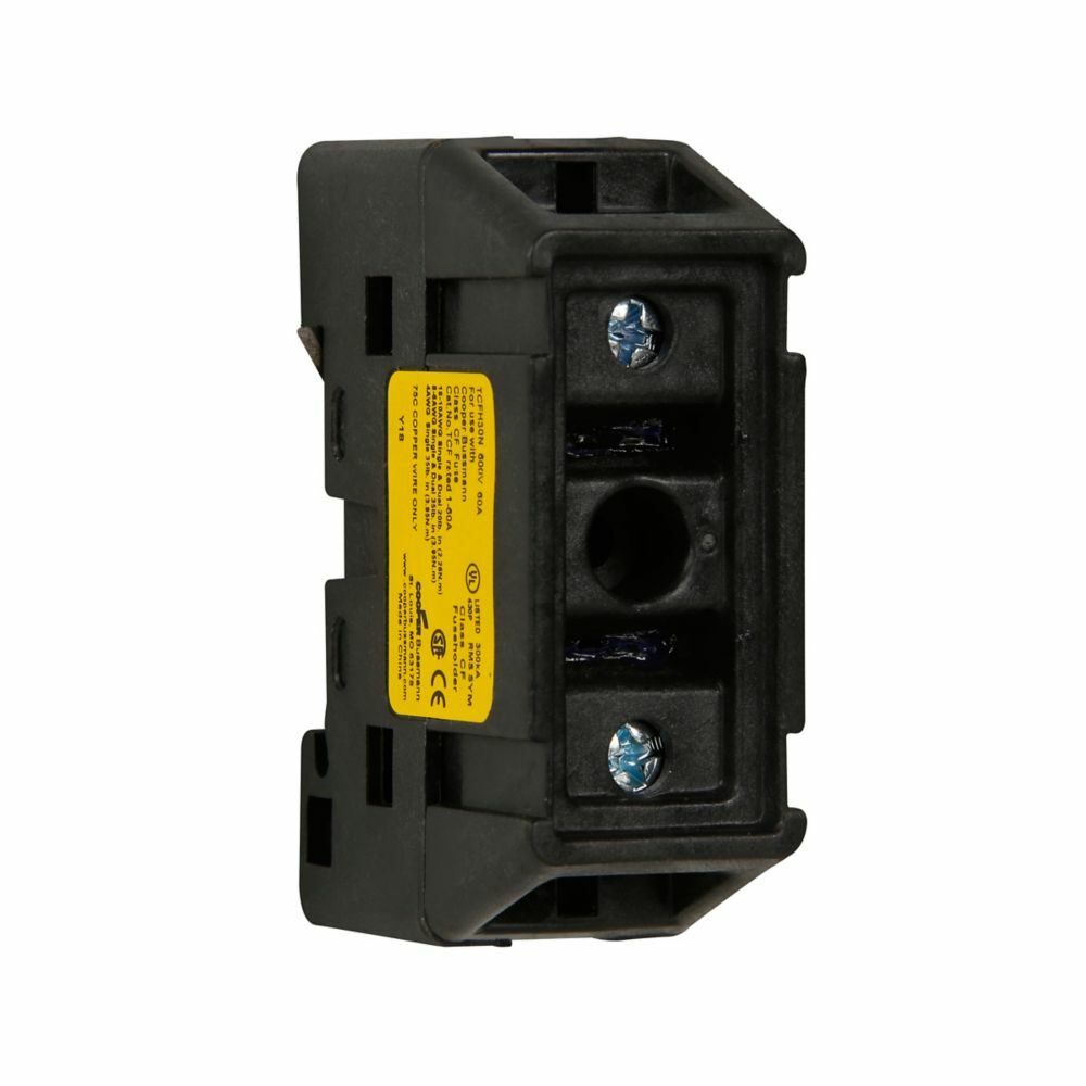 TCFH30N CUBEFuse Finger Safe Non-Indicating Fuse Holder, 600 V AC/300 V DC, 30 A, 18 to 8 AWG Wire, 1 Pole