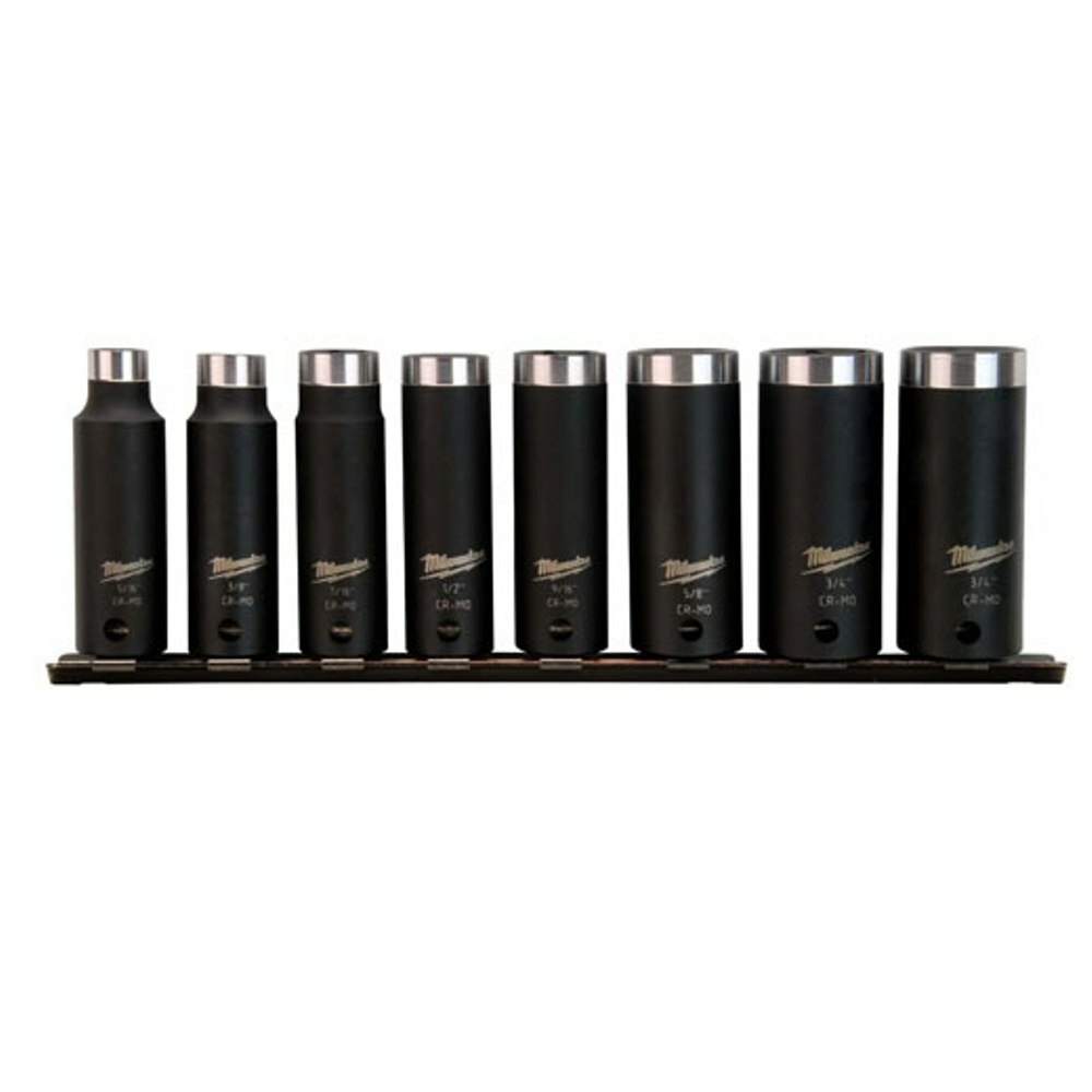 49-66-4419 Shockwave Deep Well Impact Socket Set, ASME B107.2:2002, 6 Points, 3/8 in Drive, 8 Pieces