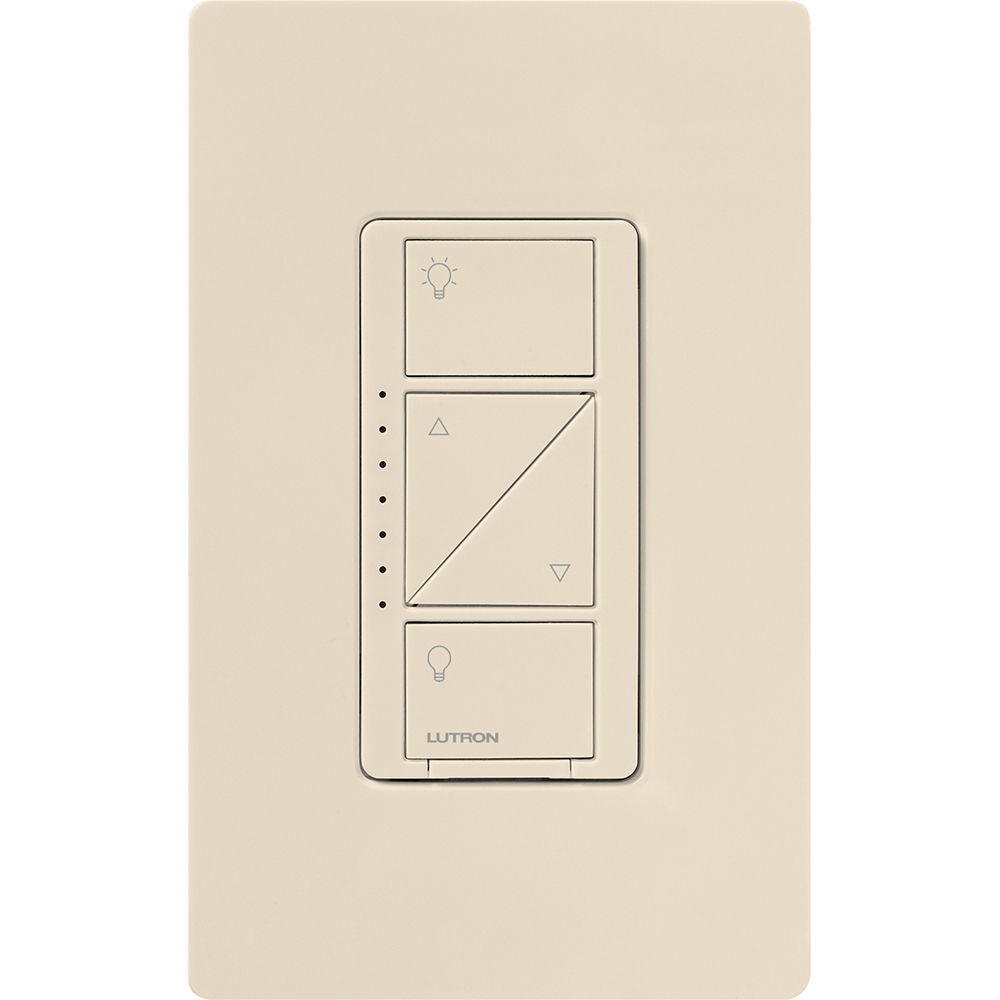 PD-10NXD-LA Caseta Original In-Wall Smart Dimmer Switch PRO, Neutral Optional, 250W LED or 1000VA, MLV, 120V, 1 Pole/3-Way, Light Almond
