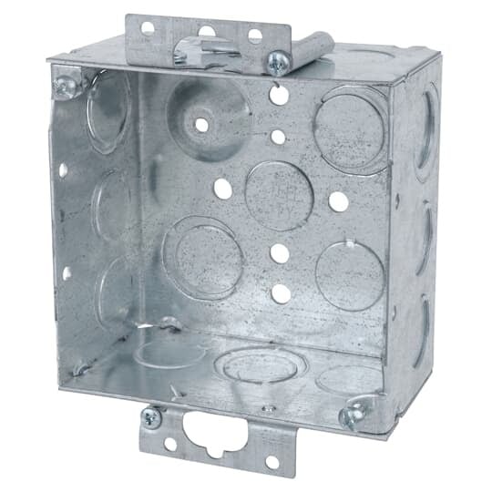 52171-OW Steel City Welded Style Outlet Box, Steel, 30.3 cu-in Capacity, (1) Outlets, (17) Knockouts, 4 in H x 4 in W x 2-1/8 in D