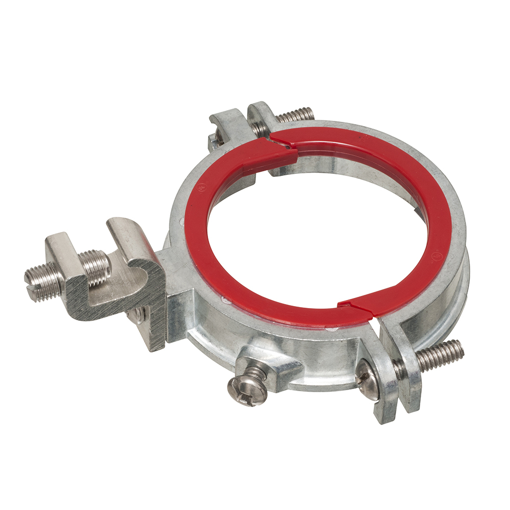 Zinc diecast split grounding bushing with a trade size of 1-1/2 inch. Easy installation on threaded or unthreaded Rigid/IMC.