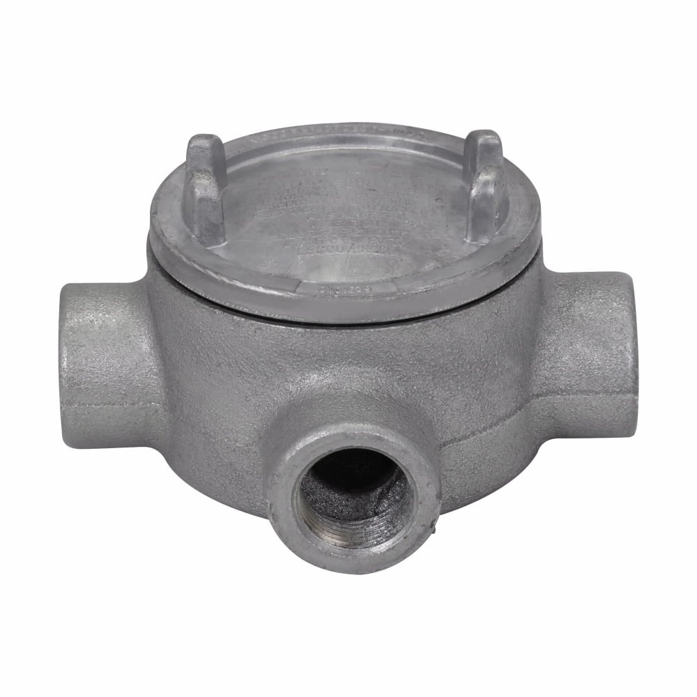 GUAX49 Condulet Type X Conduit Outlet Box With Cover, 2 in, 5 in Cover Opening, 80 cu-in Capacity, Natural