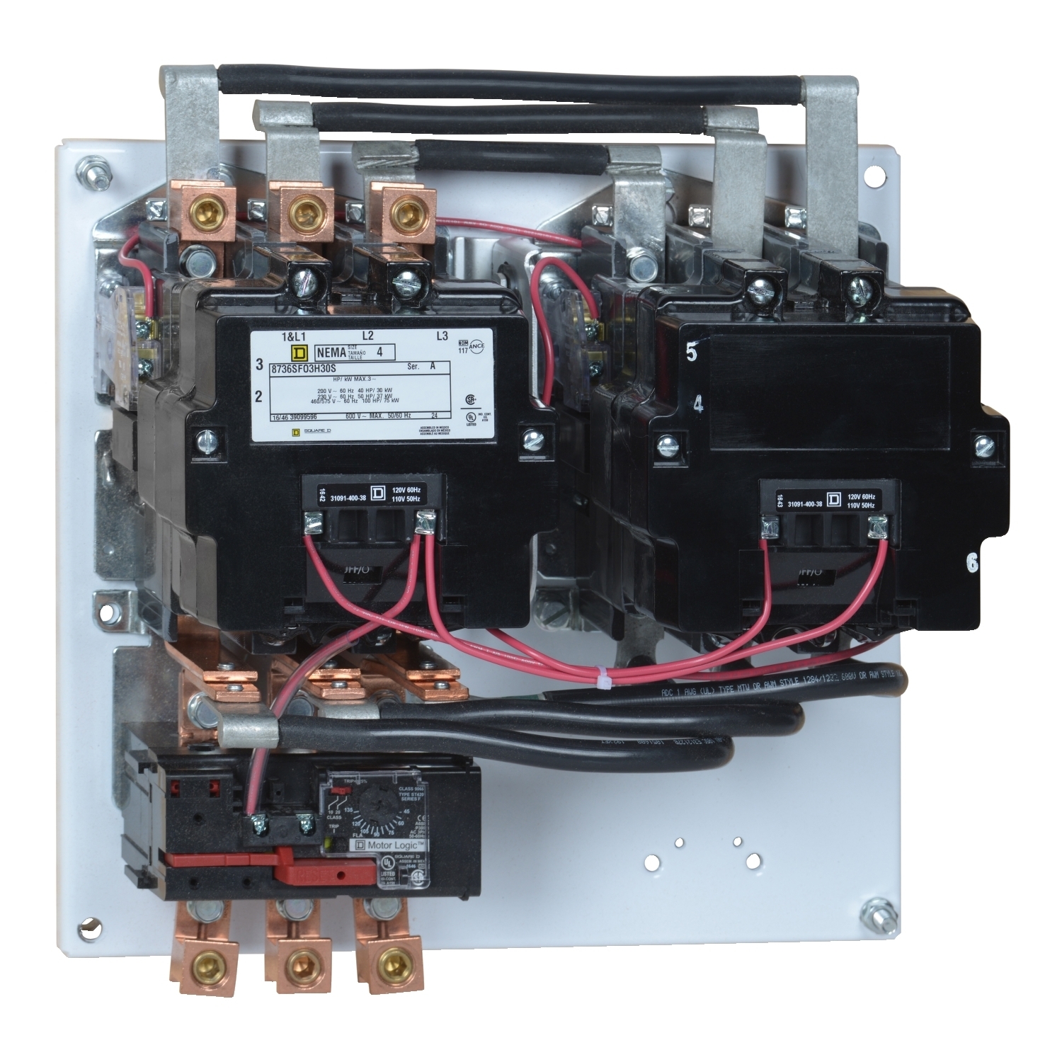 8736SFO3V02H30S Type S Reversing Starter, 110/120 VAC V Coil, 3 Poles, NEMA 4 Enclosure