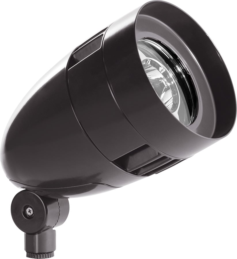 HBLED13YA Floodlight With Hood, Lens, 14 W Fixture, 100 to 240/277 V AC, Bronze Housing