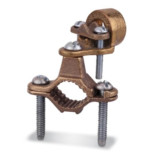 JP12 Blackburn EZ-Ground Non-Insulated Grounding Clamp, 1/2 in Conduit, 10 to 6 AWG Conductor, Cast Bronze