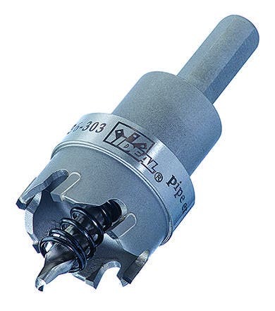 36-303 TKO Hole Cutter, 1-1/8 in Dia, 1/4 in D Cutting, Carbide Tip Cutting Edge