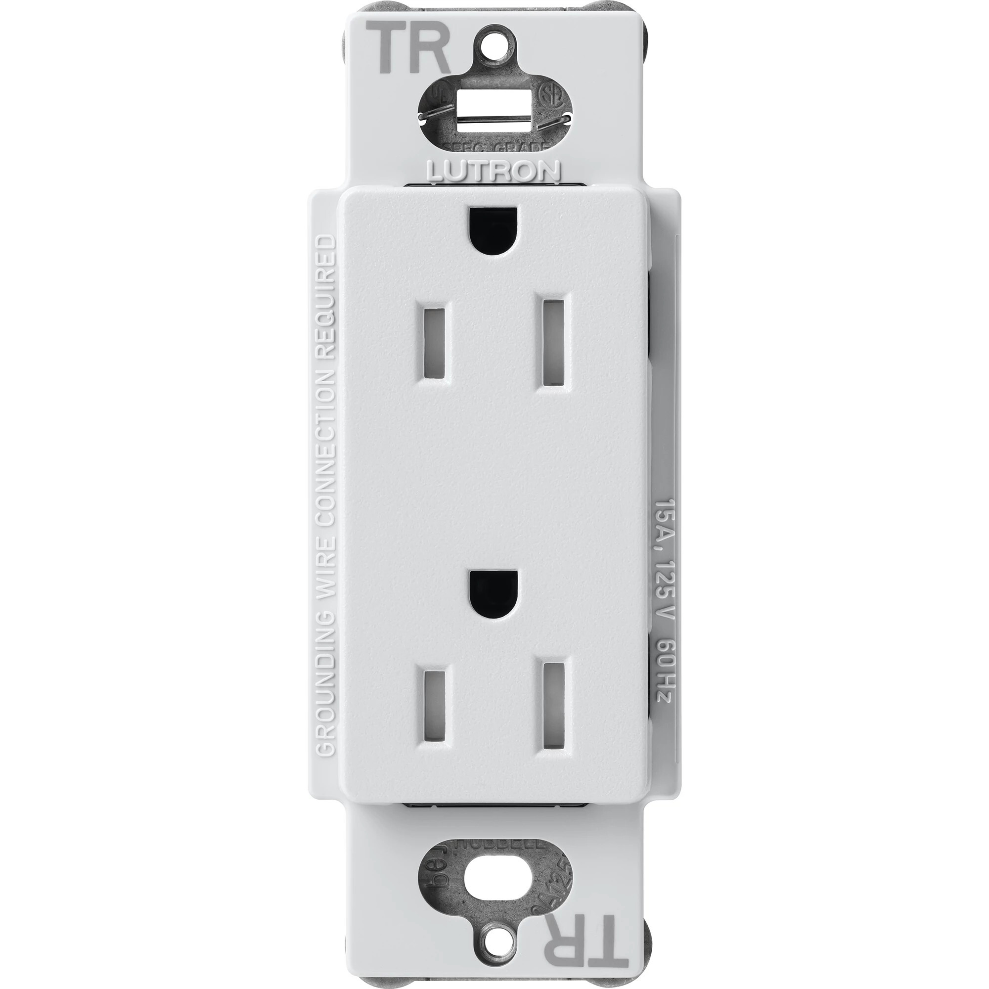 SCRS-15-TR-MI Claro Tamper-Resistant Duplex Receptacle, Decorator-Style Outlet, 15 Amp, Satin, Mist