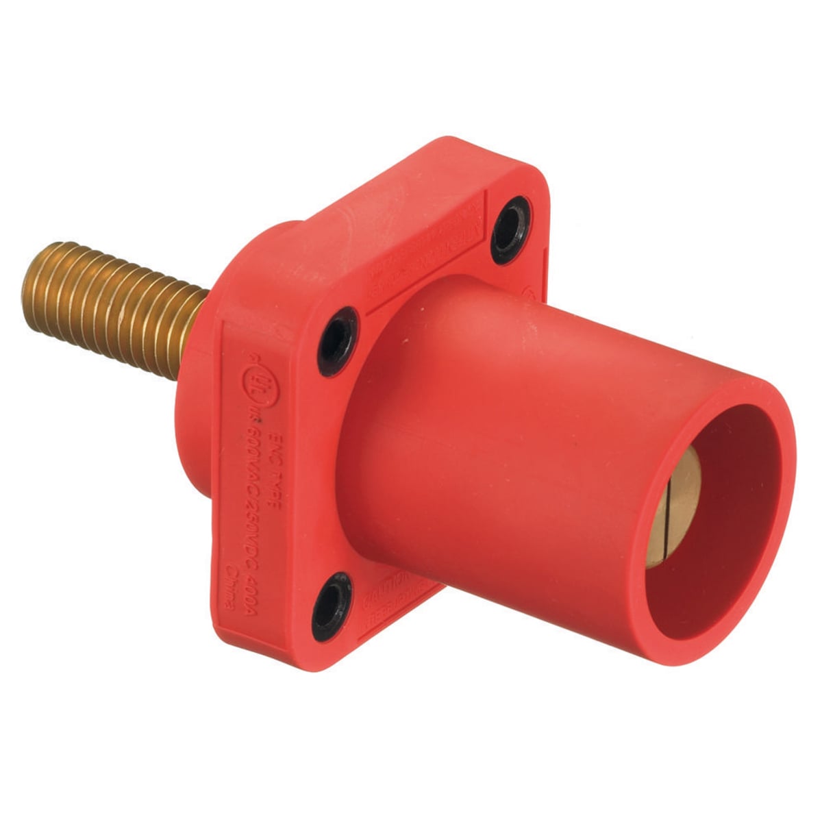 HBLMRSR 1-Phase 1-Pole Male Heavy Duty Single Pole Receptacle, 600 V AC/250 V DC, 400 A, 4 to 4/0 AWG Wire, Screw Terminal Connection, 3R/4X/12 NEMA Rating