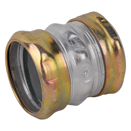 TK117A-RT Steel City Raintight Thinwall Compression Coupling, 2-1/2 in, For Use With EMT Conduit, Steel, Zinc Plated