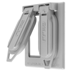 Hubbell Wiring Device Kellems, Wallplates and Boxes, WeatherproofCovers, 2-Gang, Rectangular Opening, Vertical, Gray
