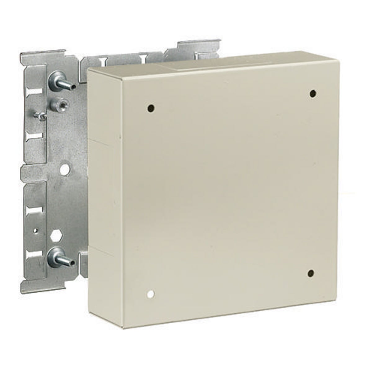 HBL3028IV 1-Gang Utility Box, 6.7 in L x 6.6 in W x 1.8 in H, Roll Formed Steel, Ivory