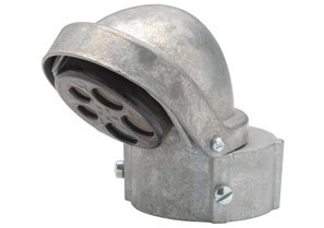 1257-MT Bridgeport Mast Head Slip-Fit Screw Service Entrance Cap, 2 in, (6) 9/16 in, 3/4 in, 1 in Hole, For Use With IMC/Rigid Conduit, Aluminum